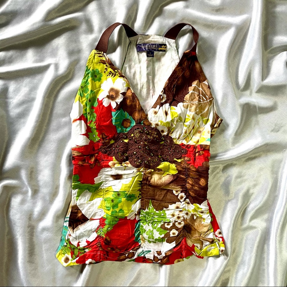 Rare Vintage y2k Babyphat Ruched Summer Top